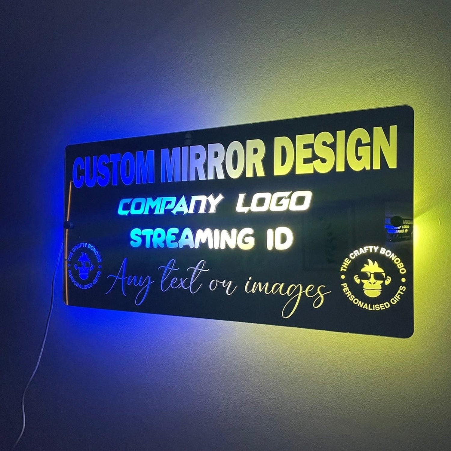 Custom Design LED Mirror The Crafty Bonobo LED Mirror Sign 9