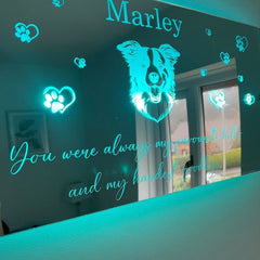 Customisable Pet LED Sign | Any breed of dog image | Pet Memorial The Crafty Bonobo LED Mirror Sign 3