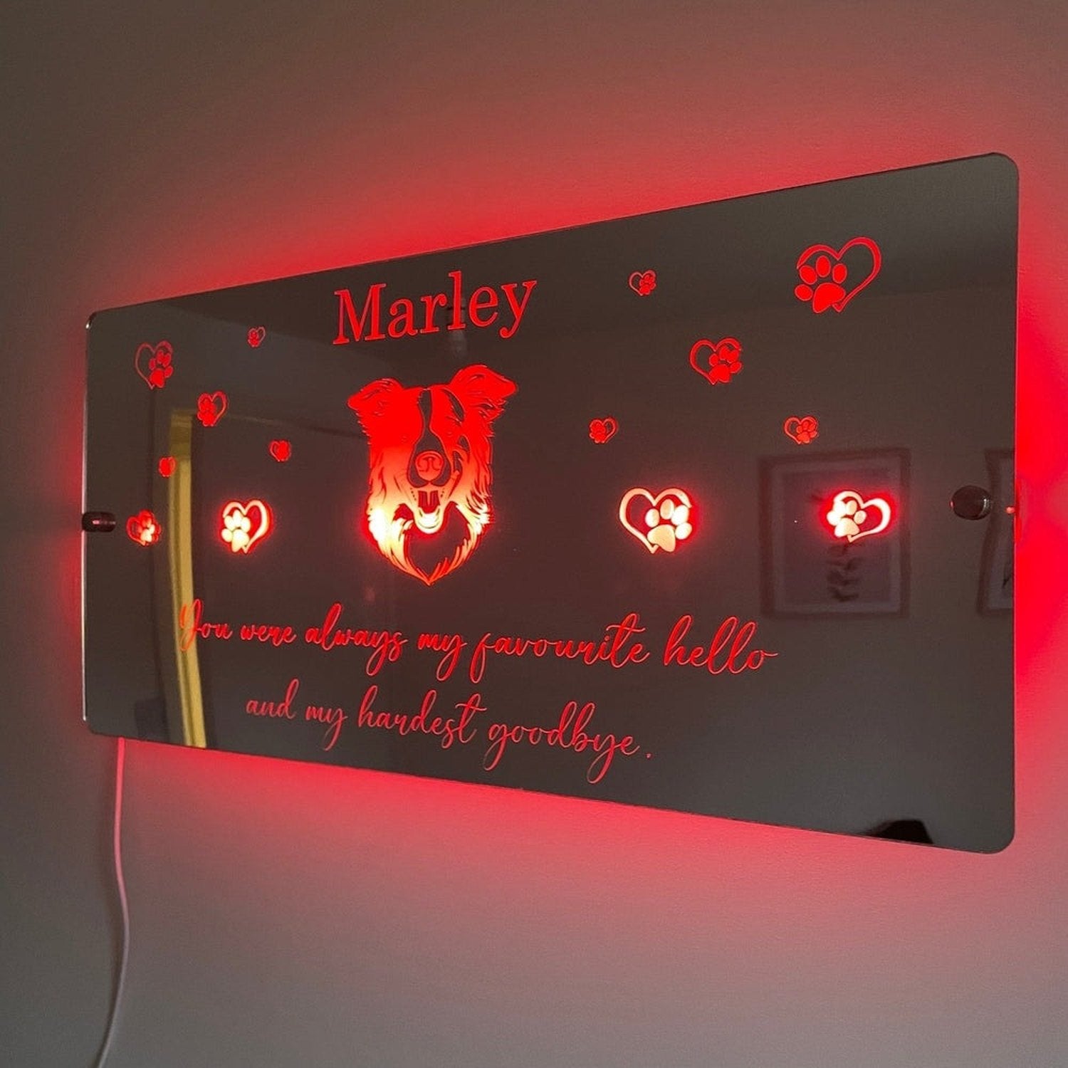 Led Sign Dog Customisable Pet LED Sign | Any breed of dog image | Pet Memorial – The ...