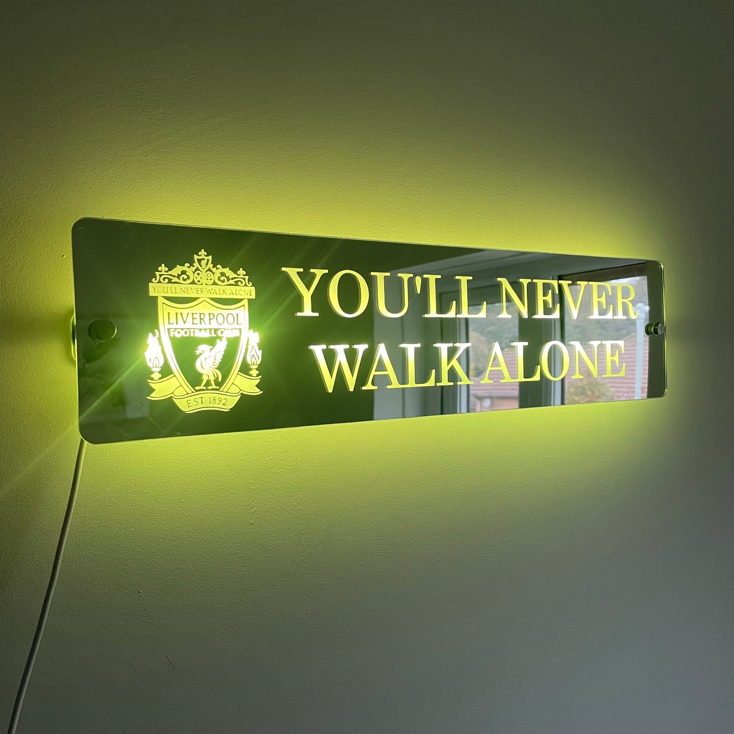 Personalised LED Sports Mirror Sign | Any Logo & Text