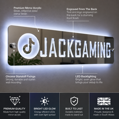 Personalised LED Username Mirror Sign | Social Media / Gaming Sign