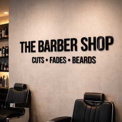 Barber Shop Sign – Personalised 3D Acrylic Wall Sign, Custom Business Name