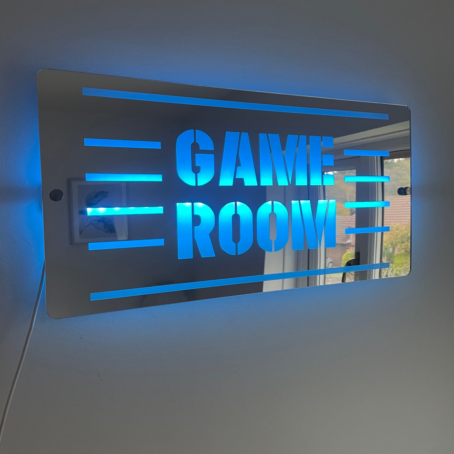 Game Room LED Mirror with remote | LED Gaming Light Sign | Gaming Decor