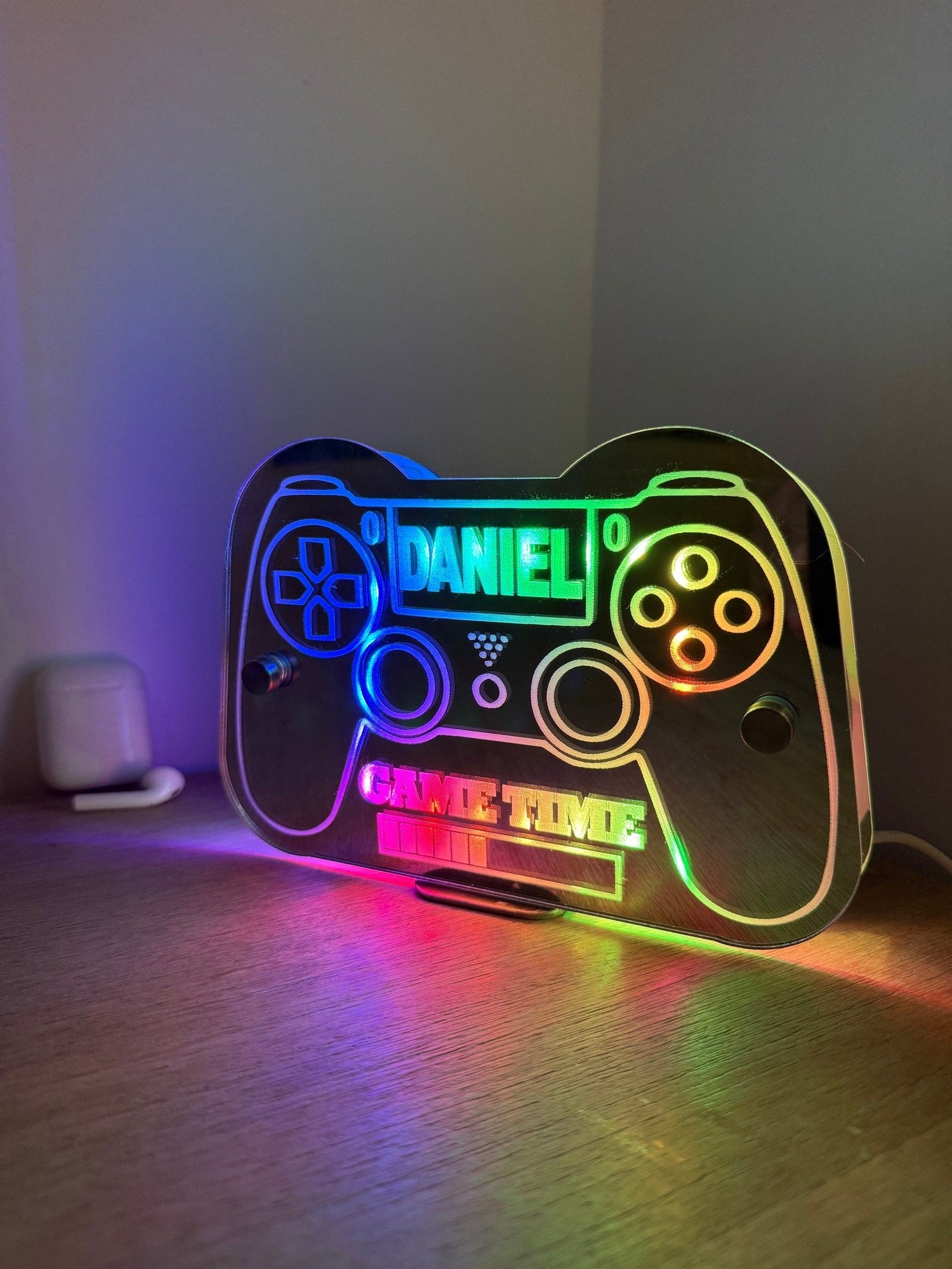 Led Controller Sign Personalised LED Game Controller Sign – Custom Name Gamer Light for Be ...