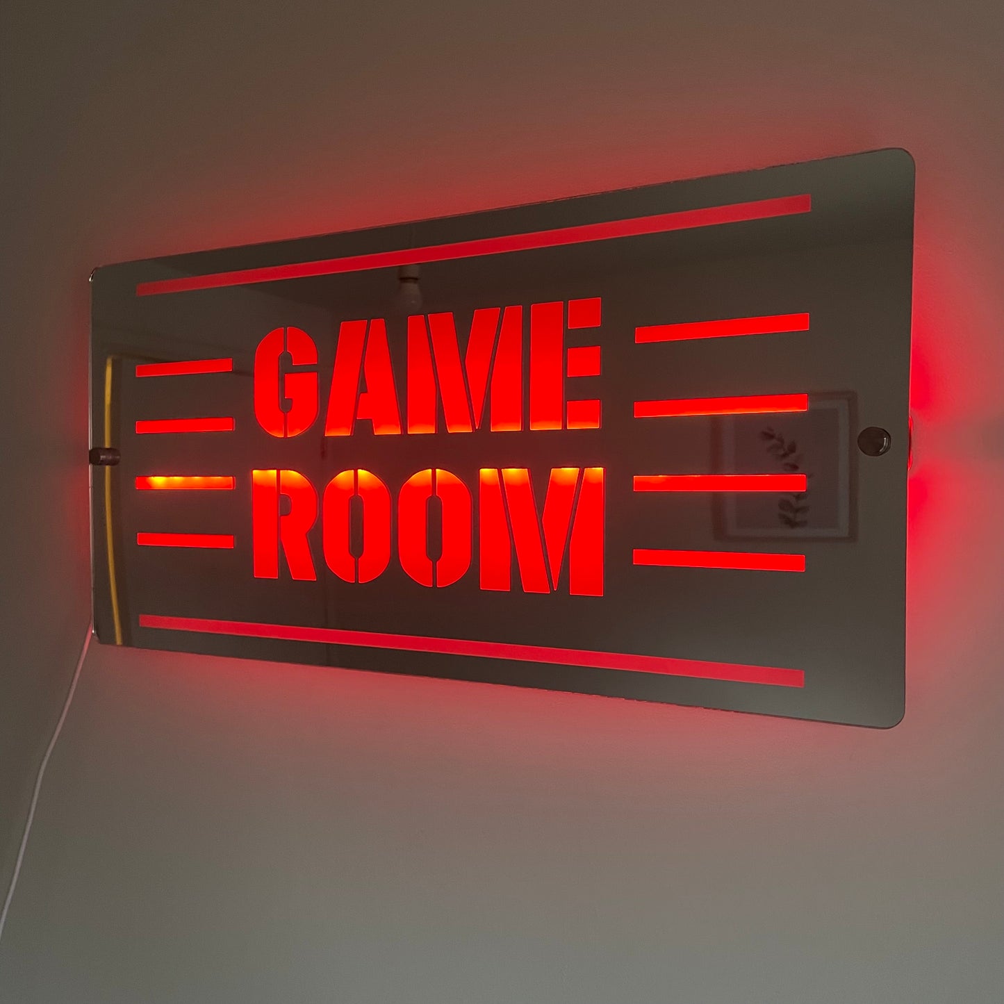 Game Room LED Mirror with remote | LED Gaming Light Sign | Gaming Decor