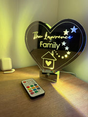 Personalised Heart LED Family Sign – Custom Surname Light with Remote Control The Crafty Bonobo 2
