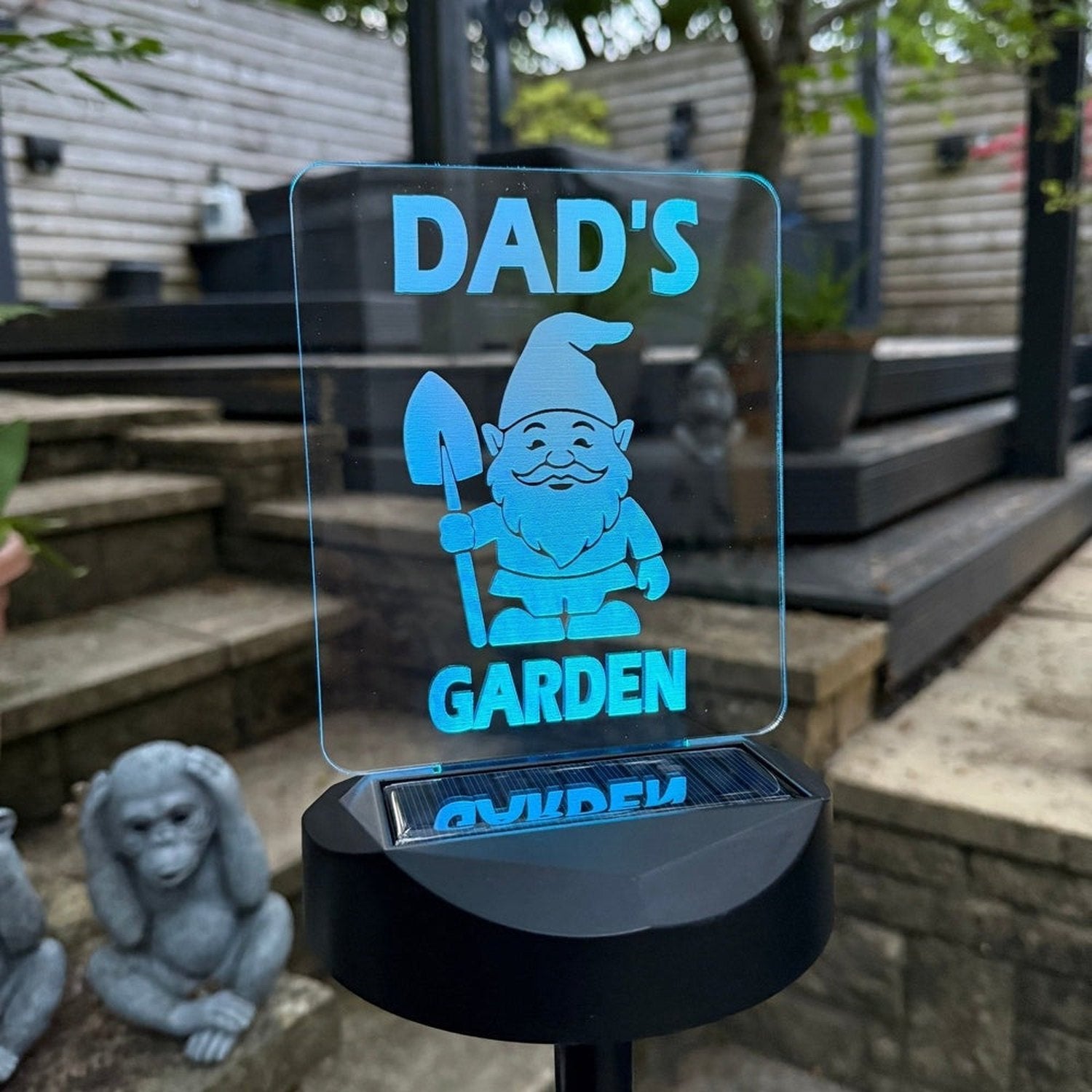 Dad’s Garden Gnome Solar Light – Fun Father’s Day Outdoor Gift The Crafty Bonobo 6