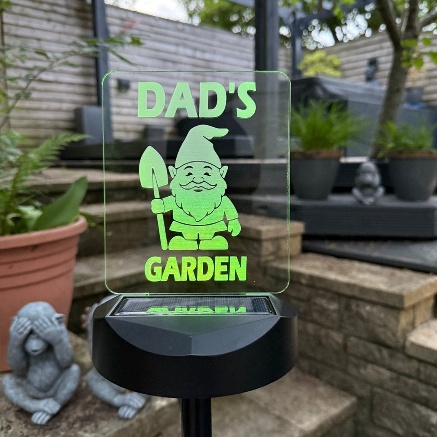 Dad’s Garden Gnome Solar Light – Fun Father’s Day Outdoor Gift The Crafty Bonobo 3