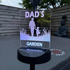 Dad’s Garden Solar Light – Father & Daughter Silhouette Gift The Crafty Bonobo 1