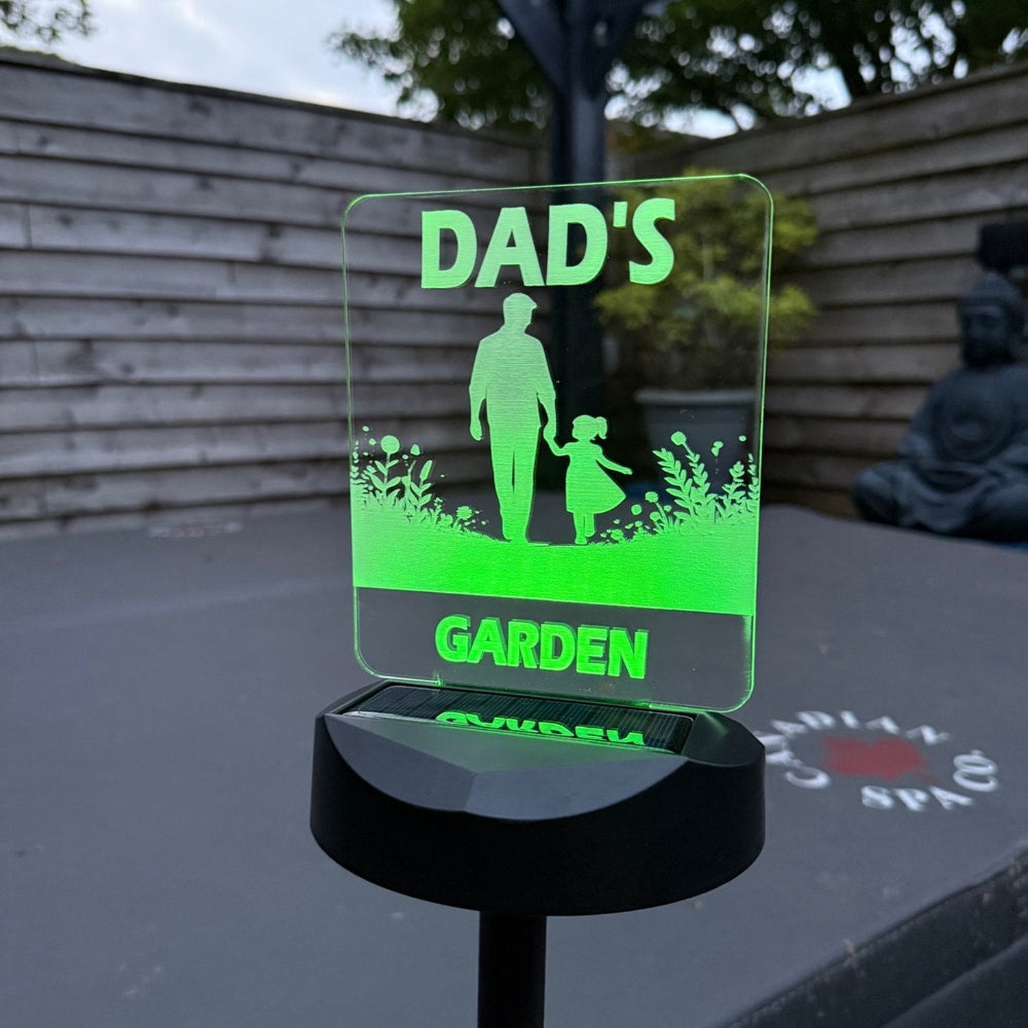 Dad’s Garden Solar Light – Father & Daughter Silhouette Gift The Crafty Bonobo 3