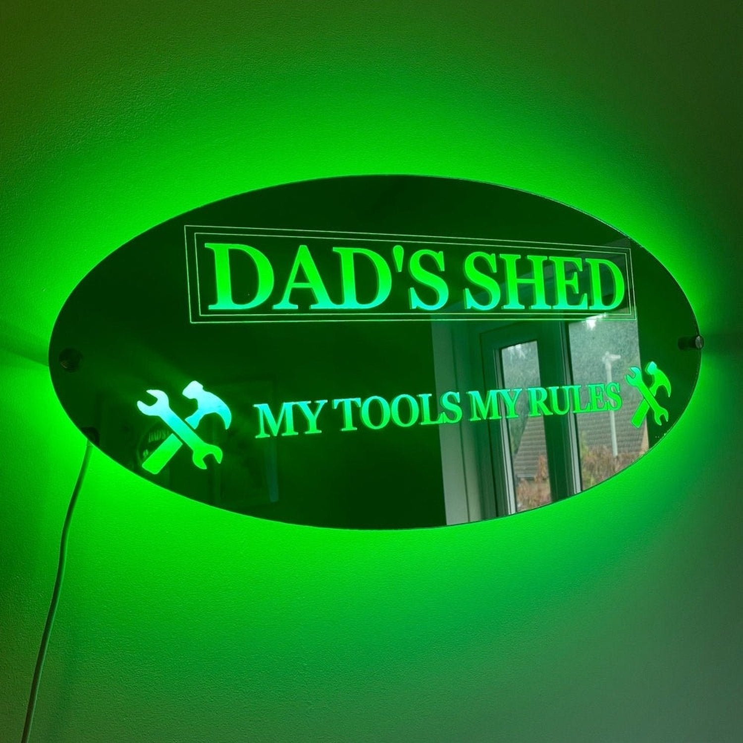 Dad’s Shed LED Mirror with remote | Gifts For Dad | Father’s Day The Crafty Bonobo LED Mirror Sign 3