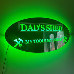Dad’s Shed LED Mirror with remote | Gifts For Dad | Father’s Day The Crafty Bonobo LED Mirror Sign 3