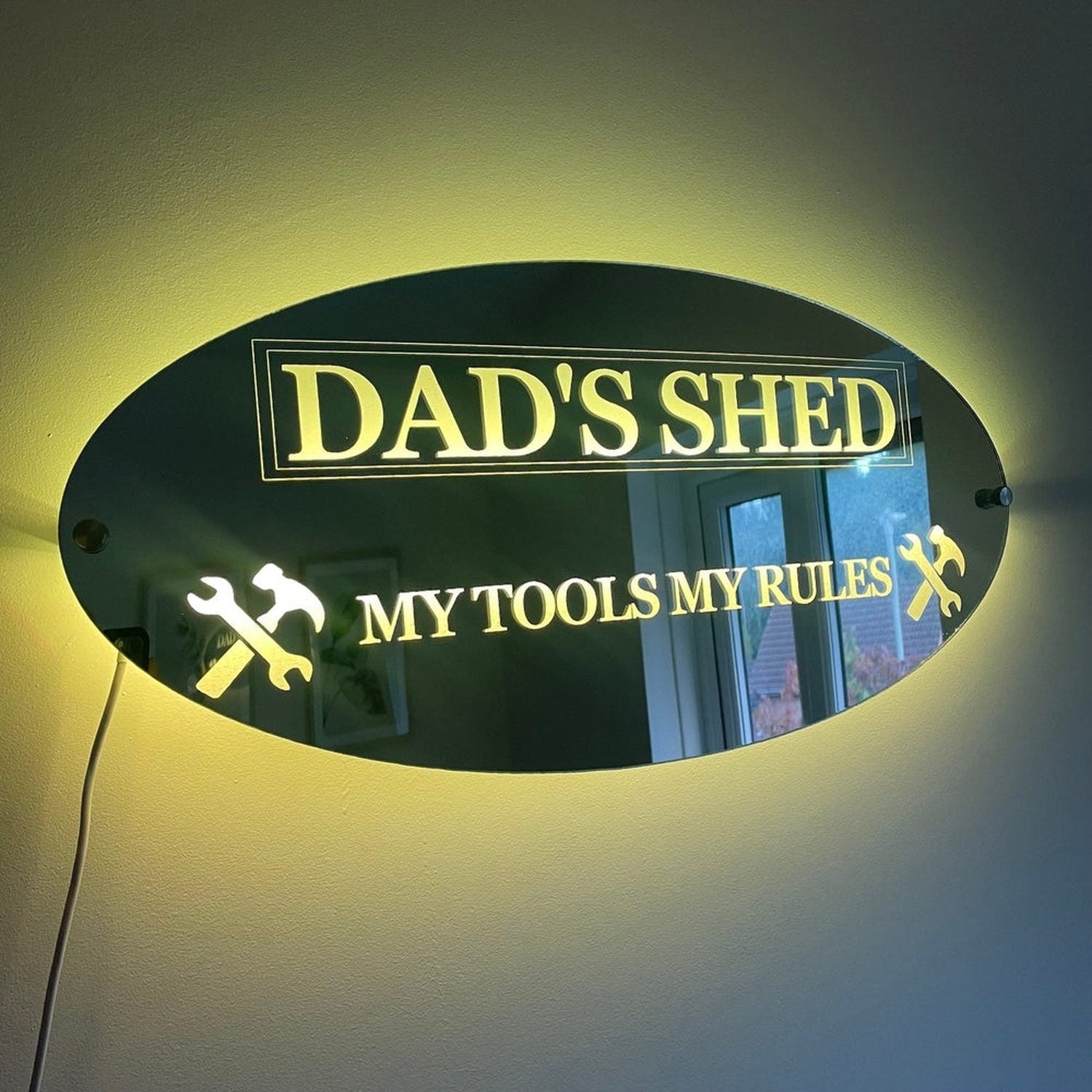 Dad’s Shed LED Mirror with remote | Gifts For Dad | Father’s Day The Crafty Bonobo LED Mirror Sign 7