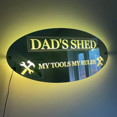Dad’s Shed LED Mirror with remote | Gifts For Dad | Father’s Day The Crafty Bonobo LED Mirror Sign 7