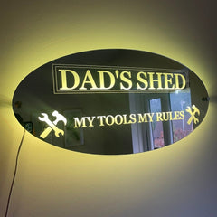 Dad’s Shed LED Mirror with remote | Gifts For Dad | Father’s Day The Crafty Bonobo LED Mirror Sign 6