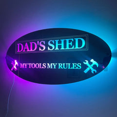 Dad’s Shed LED Mirror with remote | Gifts For Dad | Father’s Day The Crafty Bonobo LED Mirror Sign 13