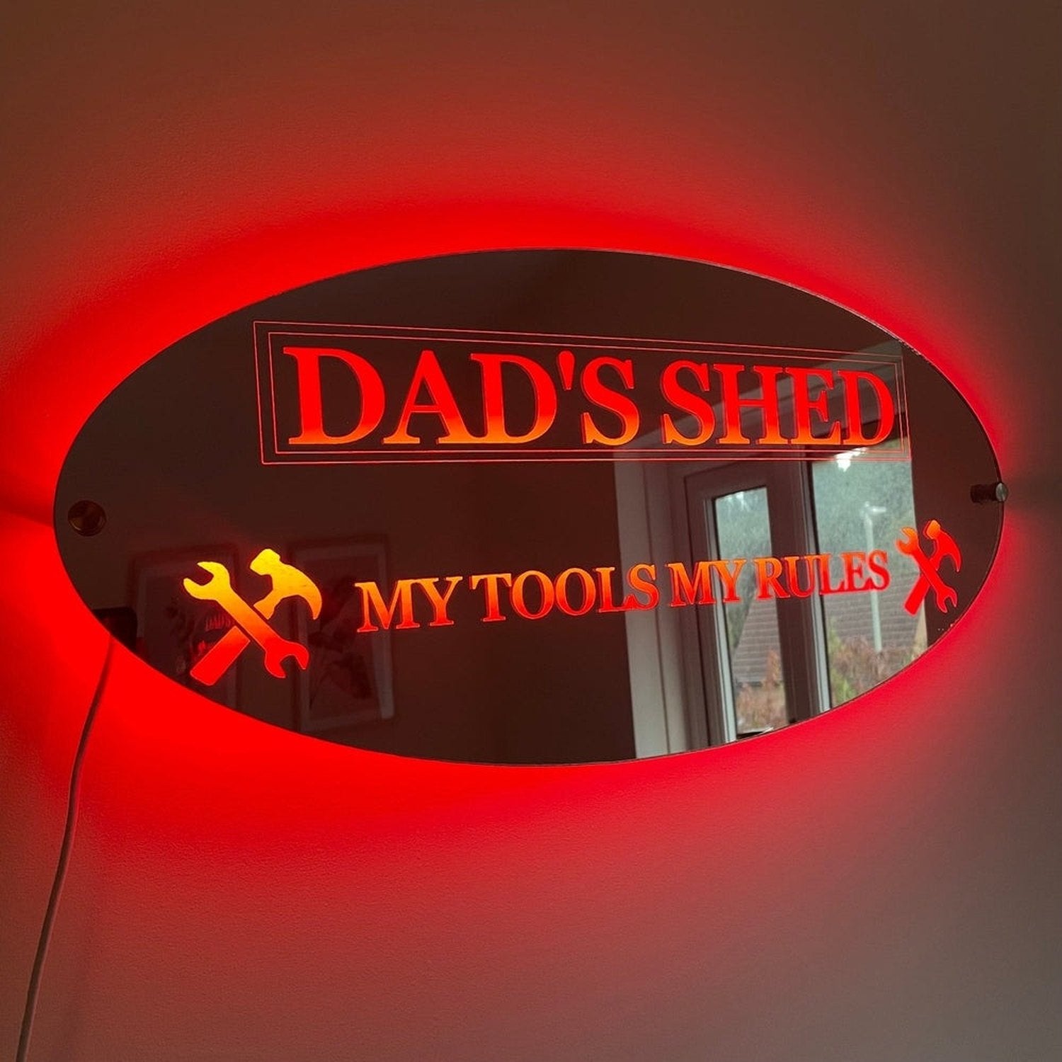 Dad’s Shed LED Mirror with remote | Gifts For Dad | Father’s Day The Crafty Bonobo LED Mirror Sign 2