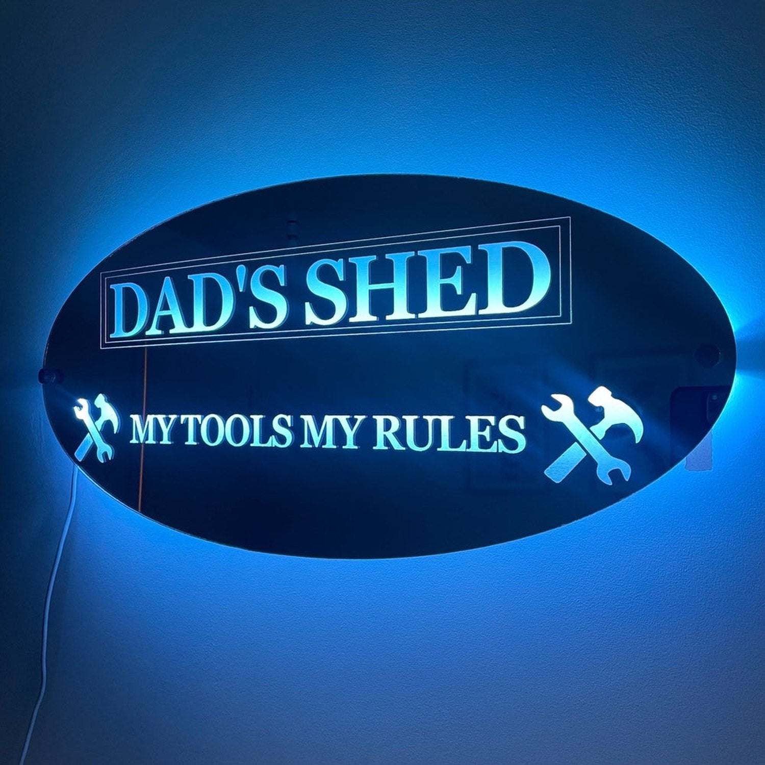 Dad’s Shed LED Mirror with remote | Gifts For Dad | Father’s Day The Crafty Bonobo LED Mirror Sign 9