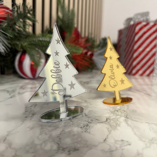 Personalised Christmas Tree Place Name Decoration – Mirror Ornament The Crafty Bonobo 2