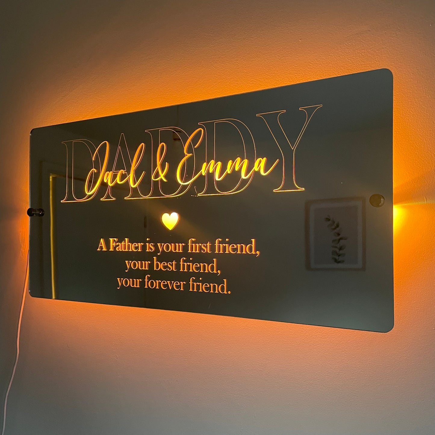 Personalised LED Daddy Mirror | Gifts For Dad | Father’s Day