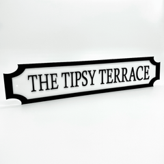 The Tipsy Terrace – Custom 3D Acrylic Street Sign | Personalised Garden Bar Plaque The Crafty Bonobo 1