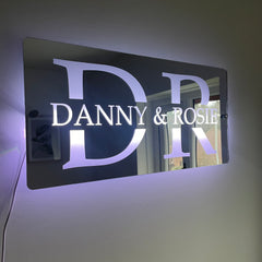 Personalised LED Couples Name Mirror