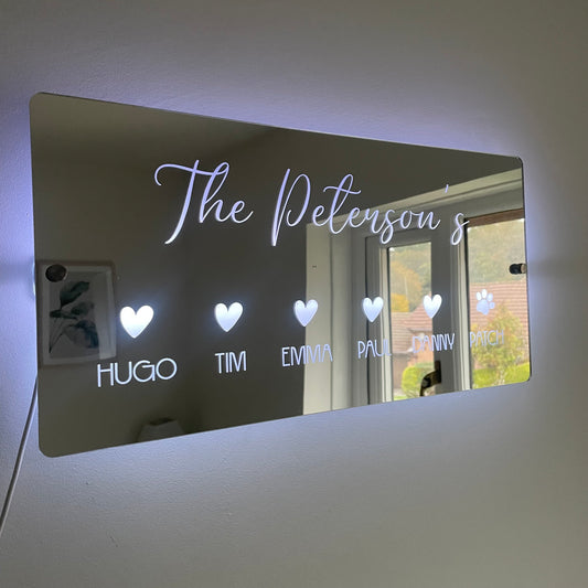 Personalised Family LED Sign with remote | Light-Up Sign