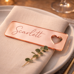 Personalised Mirror Acrylic Wedding Place Names – Luxury Table Settings for Your Special Day