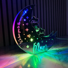 Personalised Moon & Stars LED Mirror Light – Perfect Mother’s Day Gift