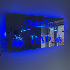 World’s Best Dad LED Mirror Sign with remote | Gifts For Dad | Father’s Day