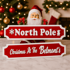 Personalised Christmas Street Sign | Festive Decor | Santa Family Sign The Crafty Bonobo Christmas Decor 1