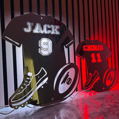 Personalised LED Rugby Shirt Mirror – Custom Decor for Young Rugby Fans The Crafty Bonobo LED Mirror Sign 2