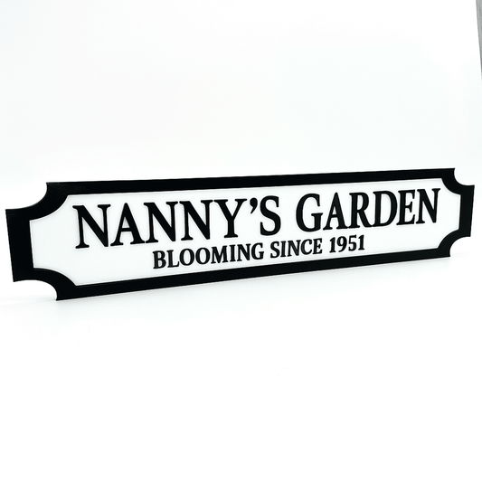 Nanny’s Garden – Custom 3D Acrylic Street Sign | Personalised Garden Plaque The Crafty Bonobo 1