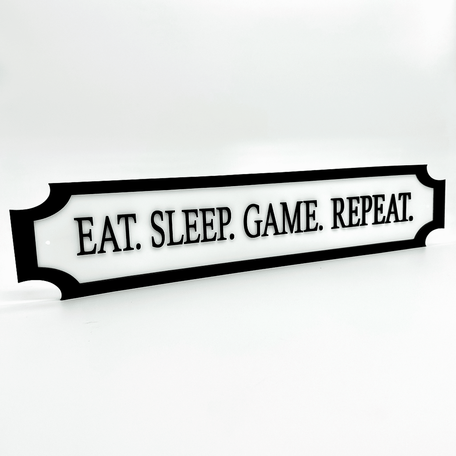 Eat. Sleep. Game. Repeat. – Custom 3D Acrylic Street Sign | Personalised Gaming Room Decor The Crafty Bonobo 1