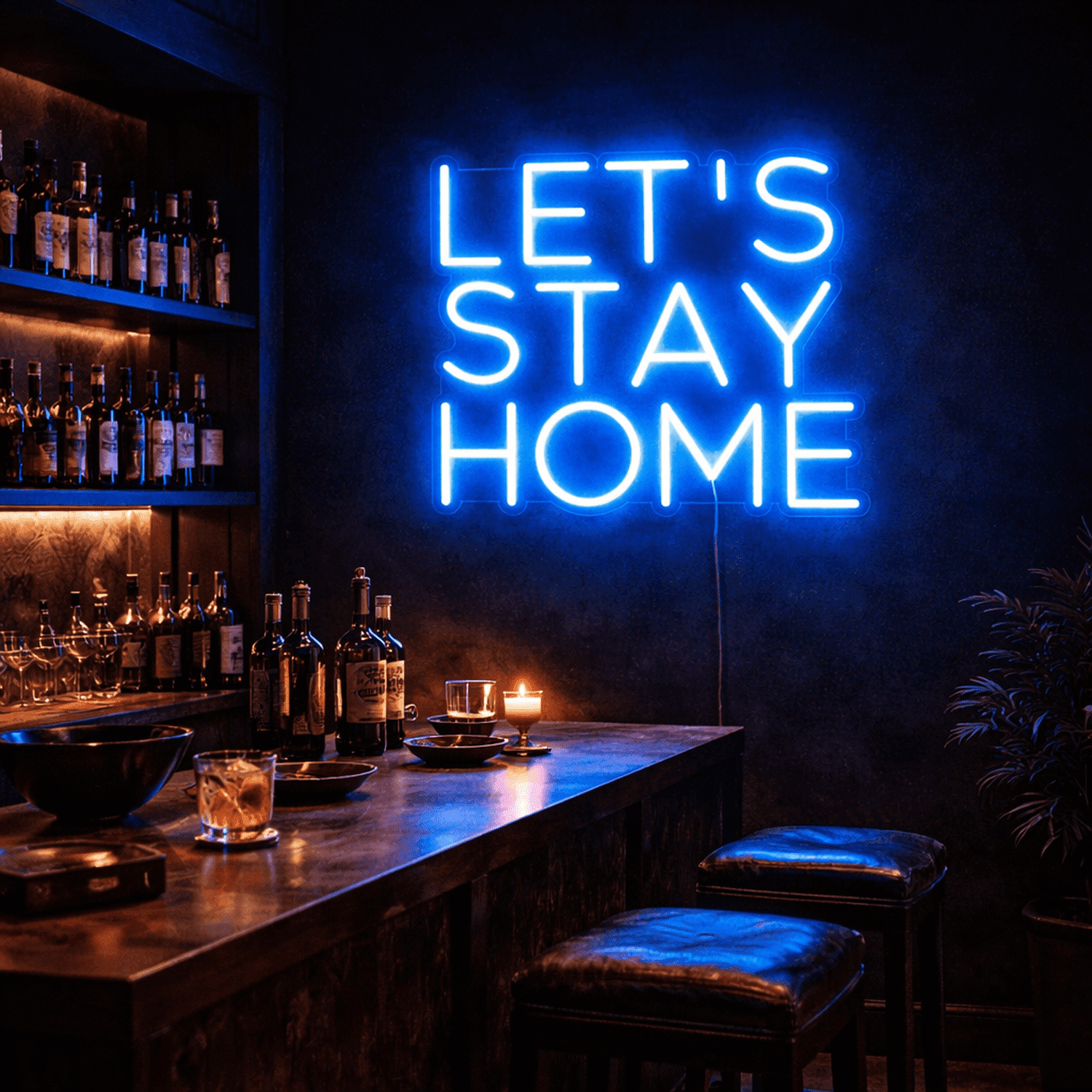 Let's Stay Home Neon Sign The Crafty Bonobo Neon Sign 6