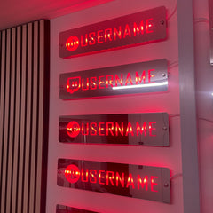 Personalised LED Username Mirror Sign | Social Media / Gaming Sign