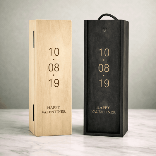 Personalised Wooden Wine Box – Valentine’s & Anniversary Gift The Crafty Bonobo 2