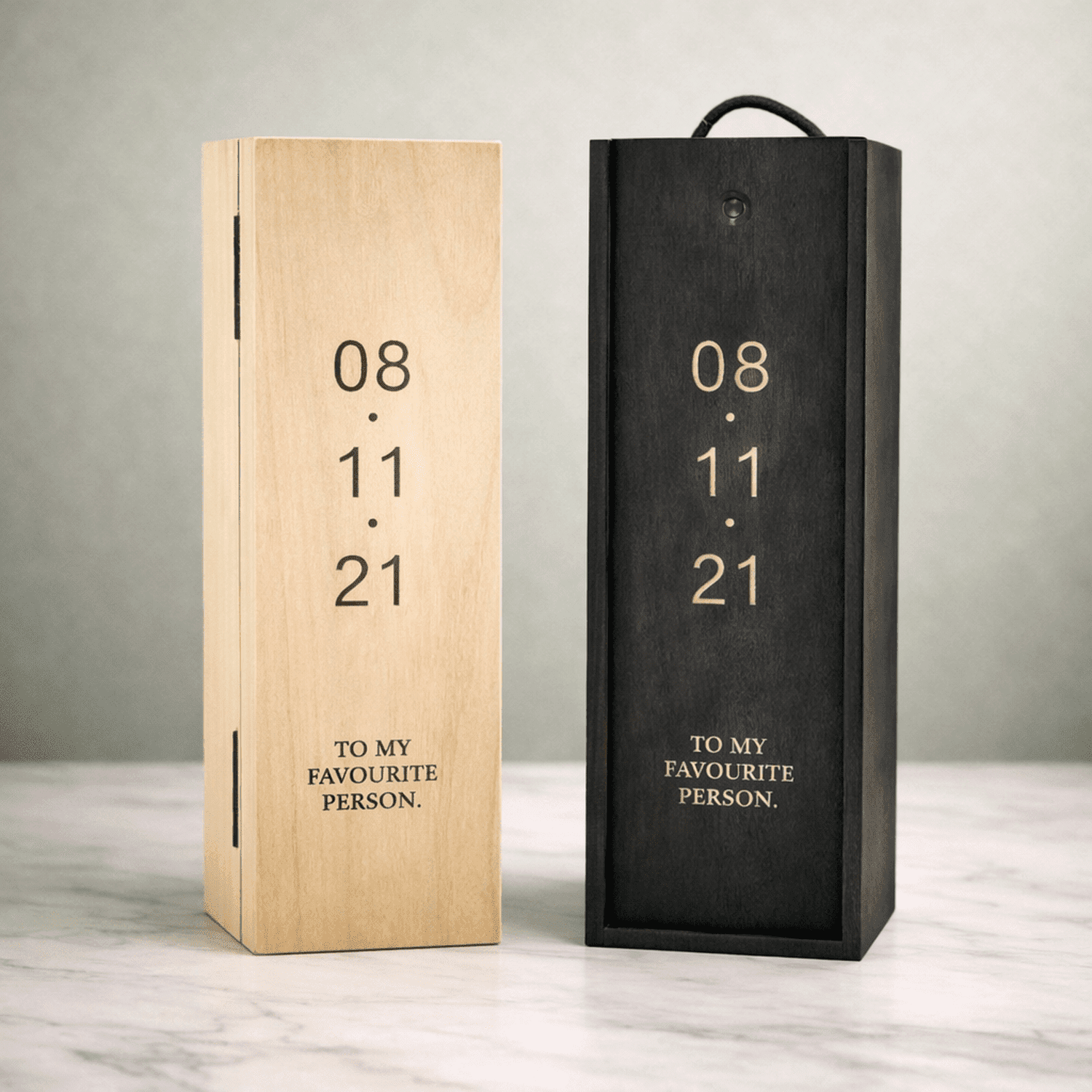 Personalised Wooden Wine Box – Valentine’s & Anniversary Gift The Crafty Bonobo 1