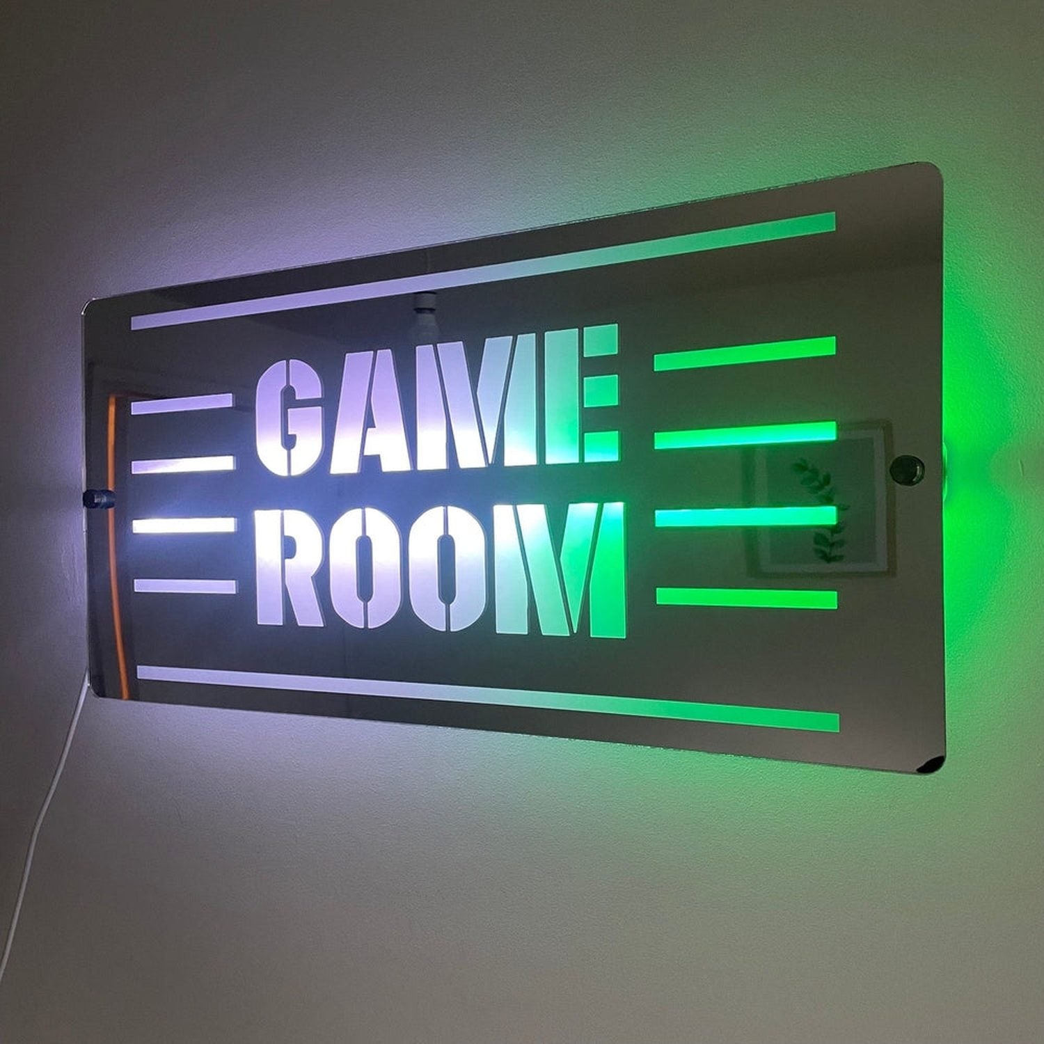 Gaming Remote Sign Game Room LED Mirror with remote | LED Gaming Light Sign | Gaming Deco ...