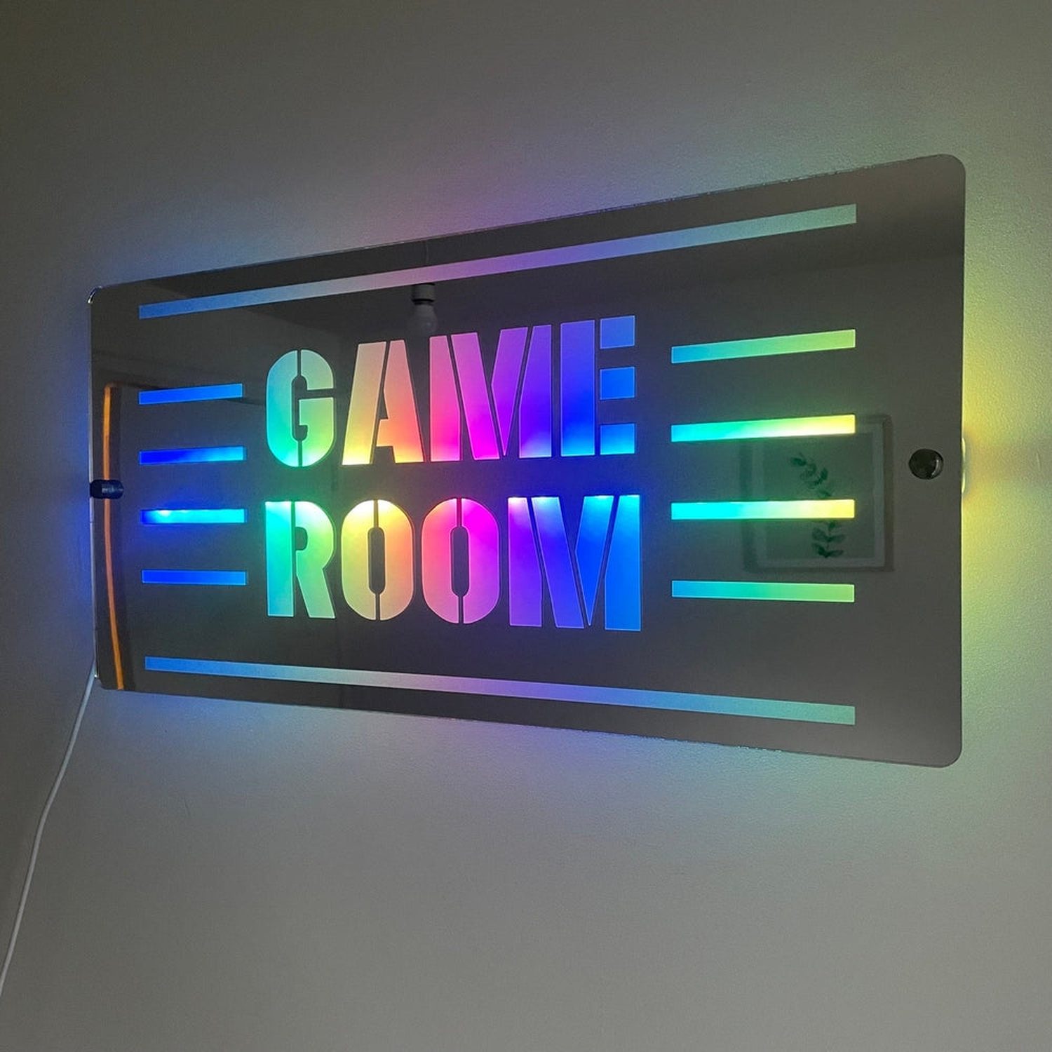 Gaming Remote Sign Game Room LED Mirror Sign | The Crafty Bonobo