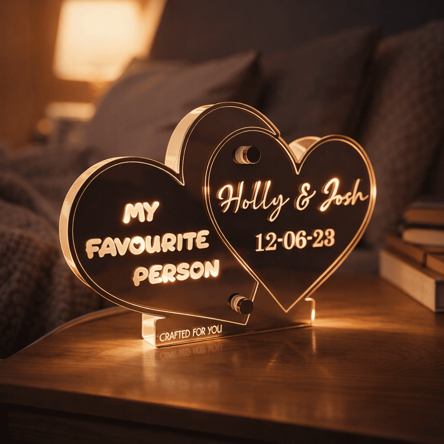 Personalised LED Heart Sign – Valentine’s Couples Gift The Crafty Bonobo 1