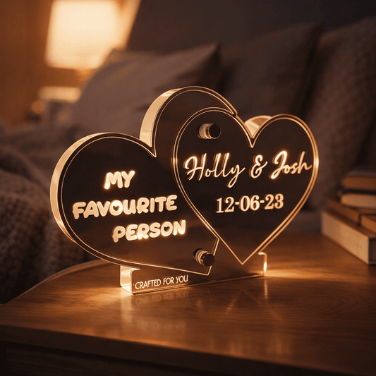 Personalised LED Heart Sign – Valentine’s Couples Gift The Crafty Bonobo 1