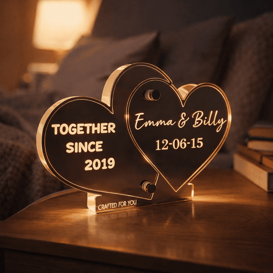 Personalised LED Heart Sign – Valentine’s Couples Gift The Crafty Bonobo 2