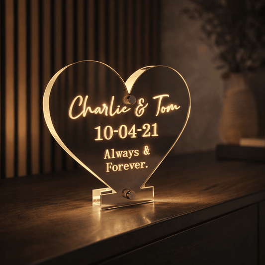 Personalised LED Heart Plaque – Valentine’s & Anniversary Gift The Crafty Bonobo 2