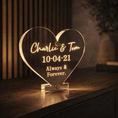 Personalised LED Heart Plaque – Valentine’s & Anniversary Gift The Crafty Bonobo 2