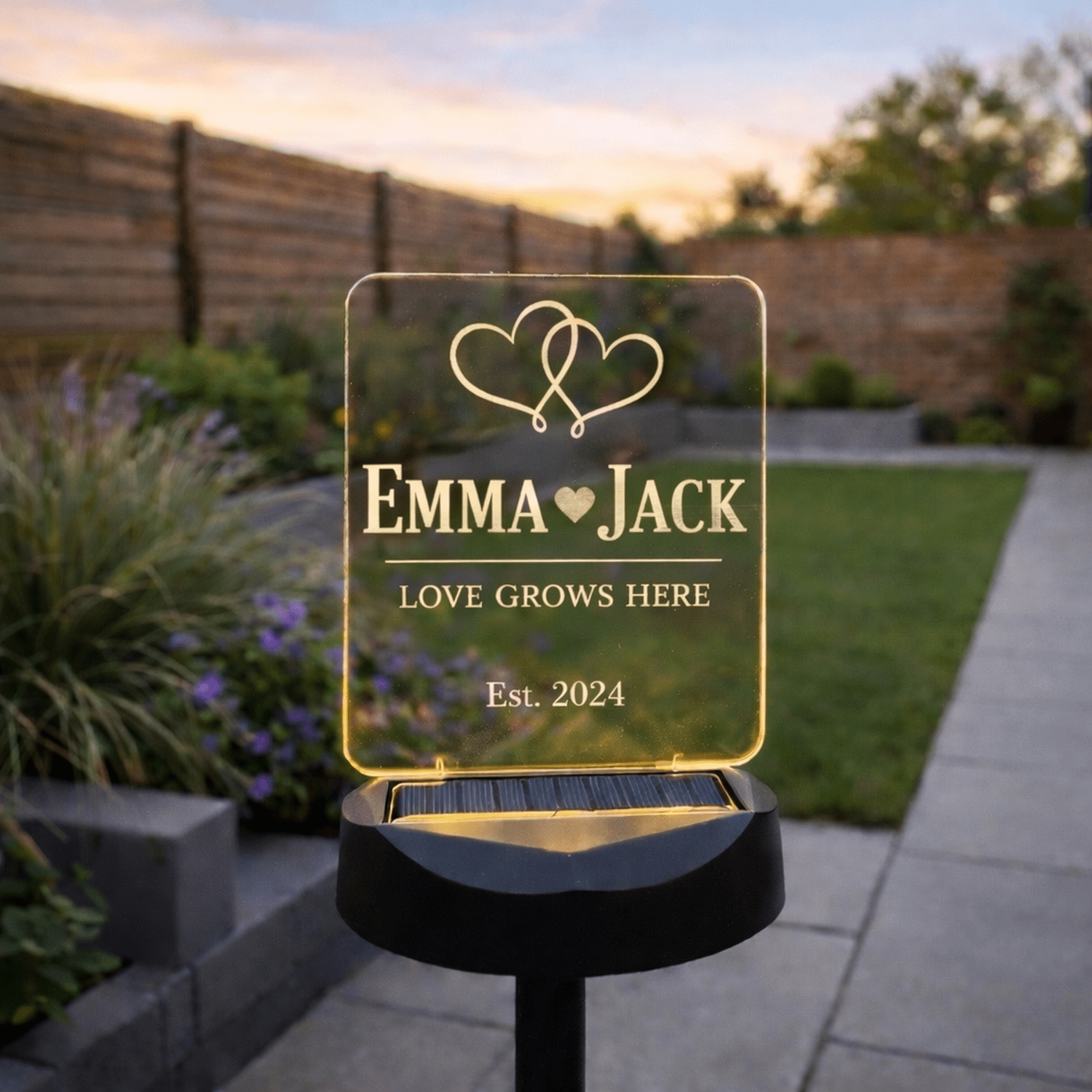 Personalised Solar Garden Sign – Valentine’s & Anniversary Gift The Crafty Bonobo 1
