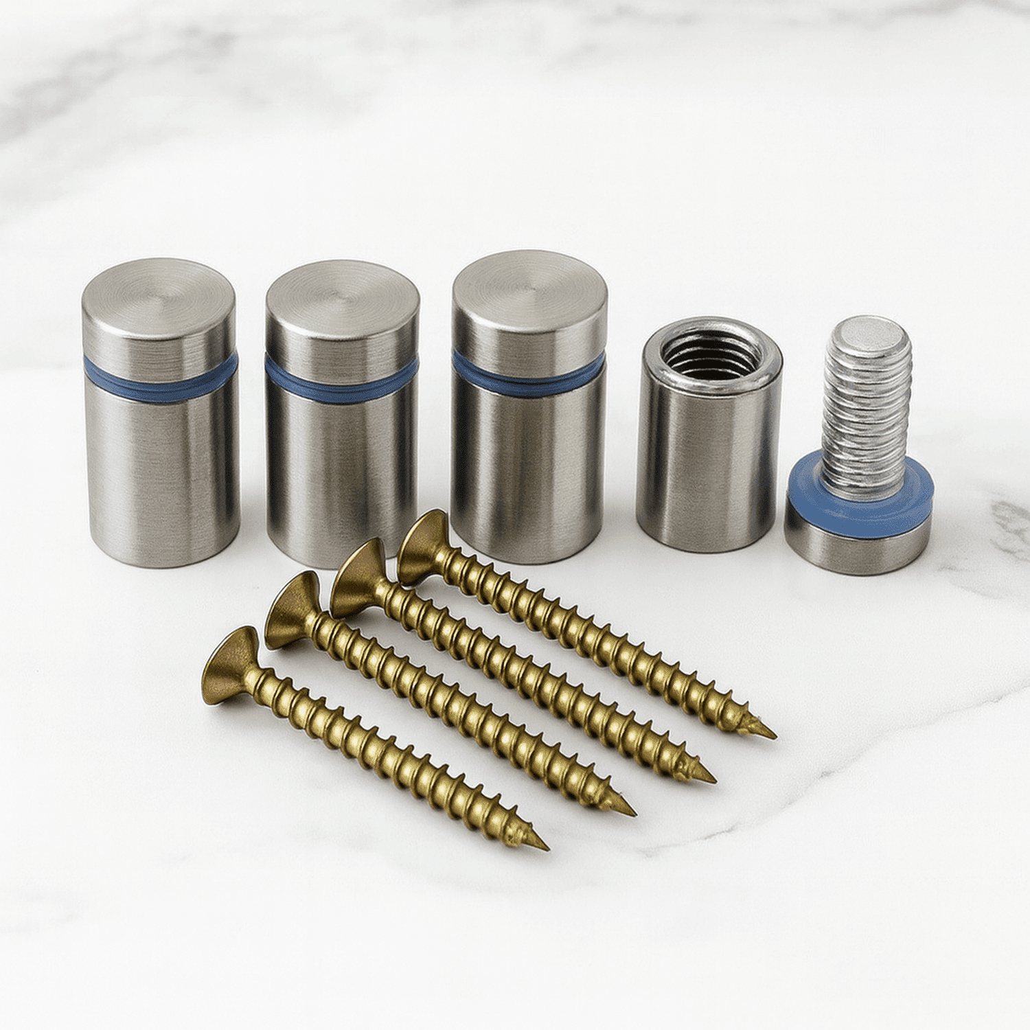 Stainless Steel Standoff Fixings Set of 4 – With Screws The Crafty Bonobo 1