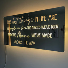 Inspirational LED Mirror Sign – "The Best Things in Life" Quote with Lighting | Inspirational Quotes The Crafty Bonobo LED Mirror Sign 3