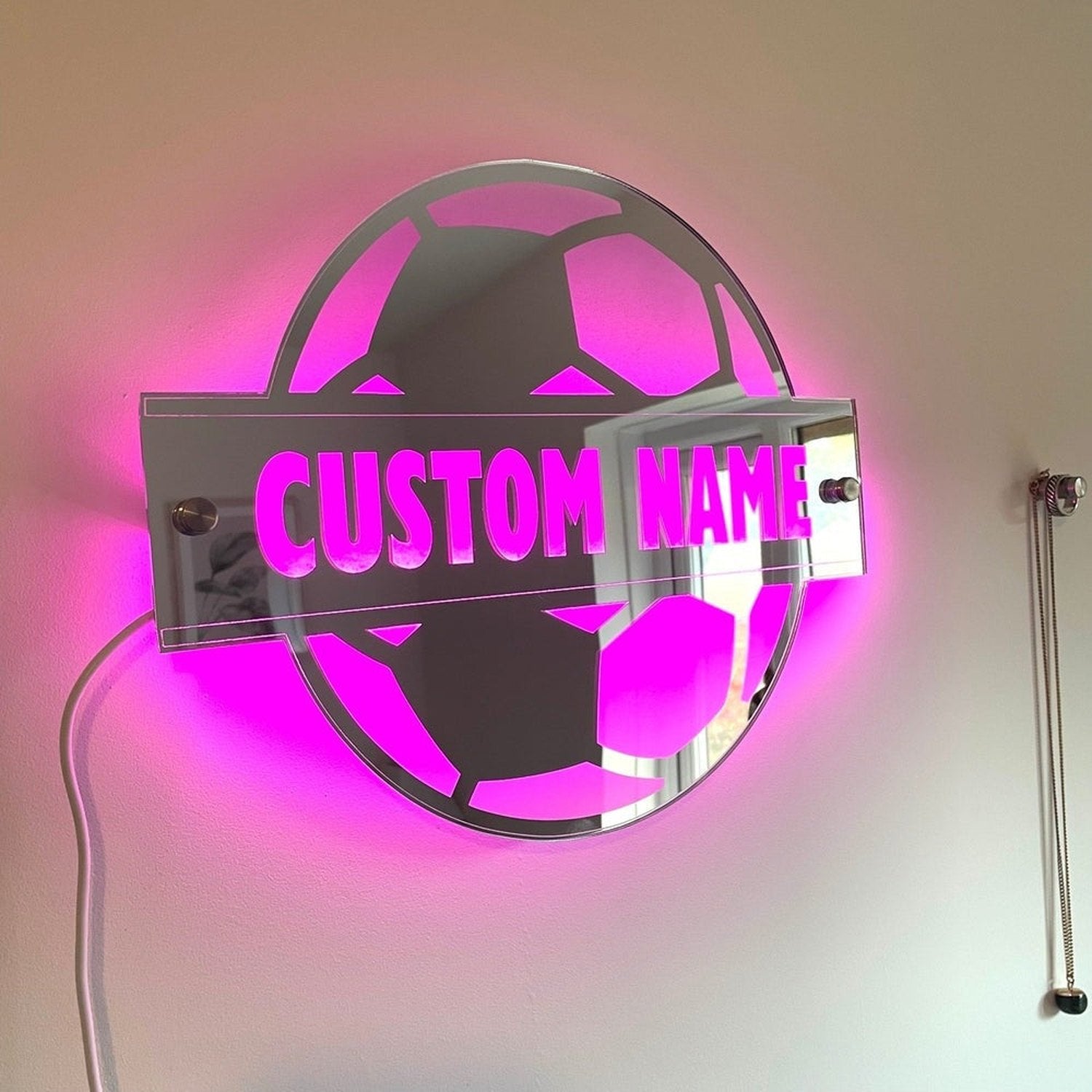LED Football Name Mirror The Crafty Bonobo LED Mirror Sign 6
