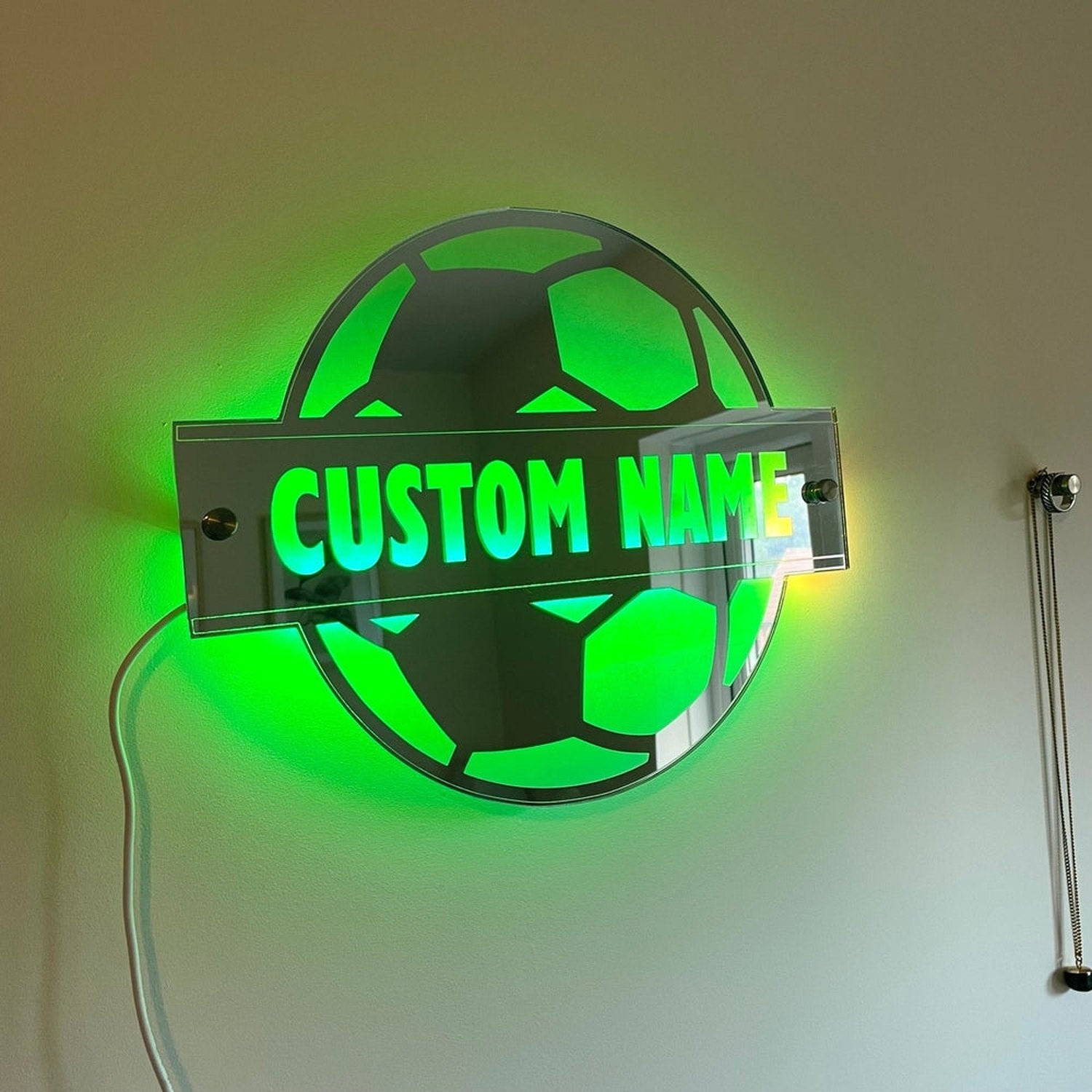 LED Football Name Mirror The Crafty Bonobo LED Mirror Sign 8
